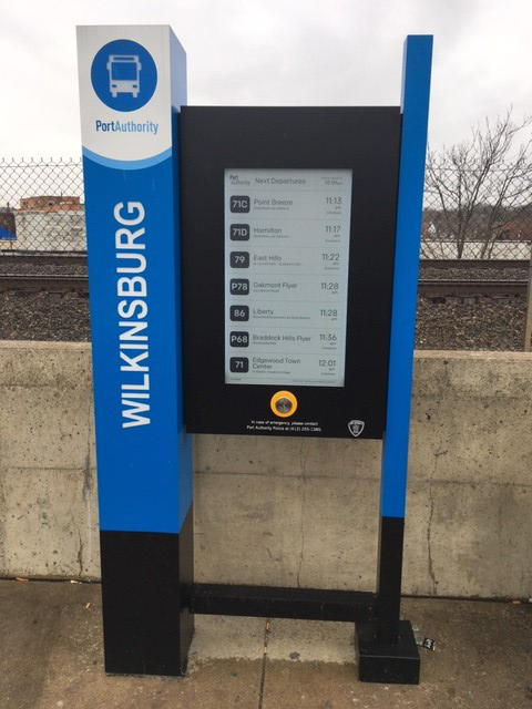 Digital Display Board at Wilkinsburg Station